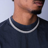 10MM Fully Iced Cuban Link VVS1 D Color Moissanite Chain 925 Sterling Silver