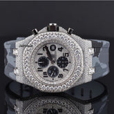 Luxury Fully Iced Out Rose Gold Chronograph Moissanite Watch for Men