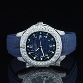 Luxury Blue Moissanite Watch for Men | Iced Out VVS Moissanite Timepiece