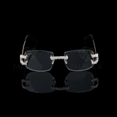 Luxury Black Rimless Moissanite Sunglasses