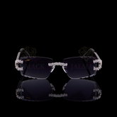 Luxury Silver Moissanite Rimless Sunglasses