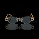 Luxury Gold Cross Bridge Moissanite Sunglasses