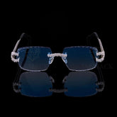 Luxury Blue Lens Moissanite Sunglasses