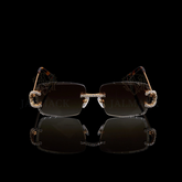 Luxury Gold Moissanite Rimless Sunglasses