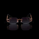Luxury Rose Gold Cross Bridge Moissanite Sunglasses