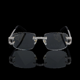 Luxury Princess Cut Moissanite Rimless Sunglasses
