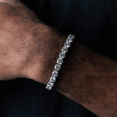 925 Sterling Silver 6MM Round Cut VVS Moissanite Tennis Bracelet