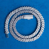 8MM VVS1 Moissanite Micro Pave Cuban Link Chain 925 Sterling Silver