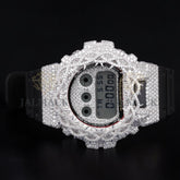Luxury G-Shock Moissanite Watch Cover VVS1 D Color Fully Iced Silver Case