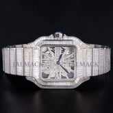 Luxury Skeleton Baguette Moissanite Automatic Watch