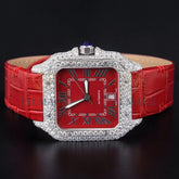 Luxury Red Dial Moissanite Watch