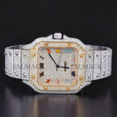 Rainbow Roman Letter Moissanite Square Automatic Watch