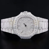 Luxury Silver Moissanite Chronograph Watch VVS1 D Color