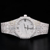 Luxury Silver Moissanite Automatic Diamond Watch VVS1 D Color