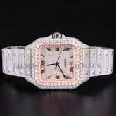 Luxury Square Rose Gold Moissanite Automatic Watch