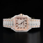 Luxury Two Tone Square Moissanite Automatic Watch VVS1 D Color