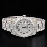 Luxury Silver Moissanite Automatic Diamond Watch VVS1 D Color