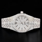 Luxury Silver Moissanite Automatic Diamond Watch VVS1 D Color