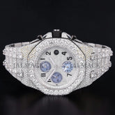 Luxury Silver Moissanite Chronograph Watch VVS1 D Color