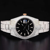 36mm Luxury Black Dial Moissanite Automatic Watch