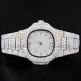 Luxury Silver Moissanite Automatic Watch VVS1 D Color