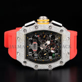 Luxury Skeleton Chronograph Moissanite Watch VVS1 D Color Fully Iced Out