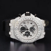 Black Numeral Moissanite Chronograph Watch