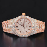 Rose Gold Moissanite Diamond Watch