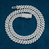 10MM Fully Iced Pave Cuban Link VVS1 D Color Moissanite Chain 925 Sterling Silver