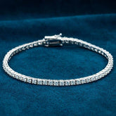 Diamond Tester Pass Moissanite Tennis Bracelet 4MM White Gold Finish 925 Sterling Silver