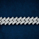 15MM Iced Out Moissanite Cuban Link Bracelet VVS1 D Color Hip Hop Statement Jewelry
