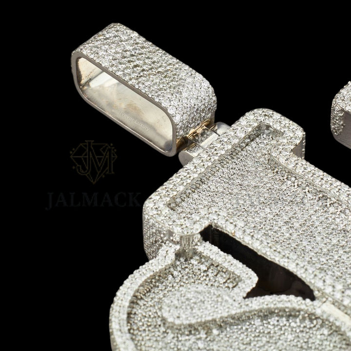 SLB Moissanite Letter Pendant VVS1 D Color Fully Iced Out