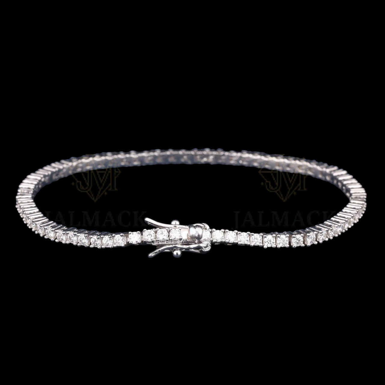 Silver 3MM Round Cut Moissanite Tennis Bracelet VVS1 D Color