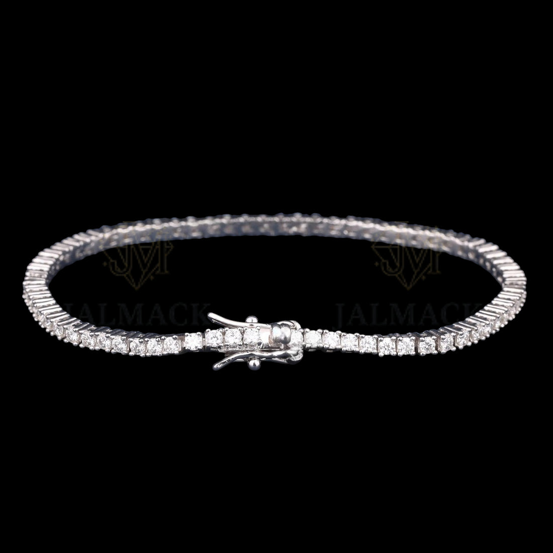 Silver 3MM Round Cut Moissanite Tennis Bracelet VVS1 D Color