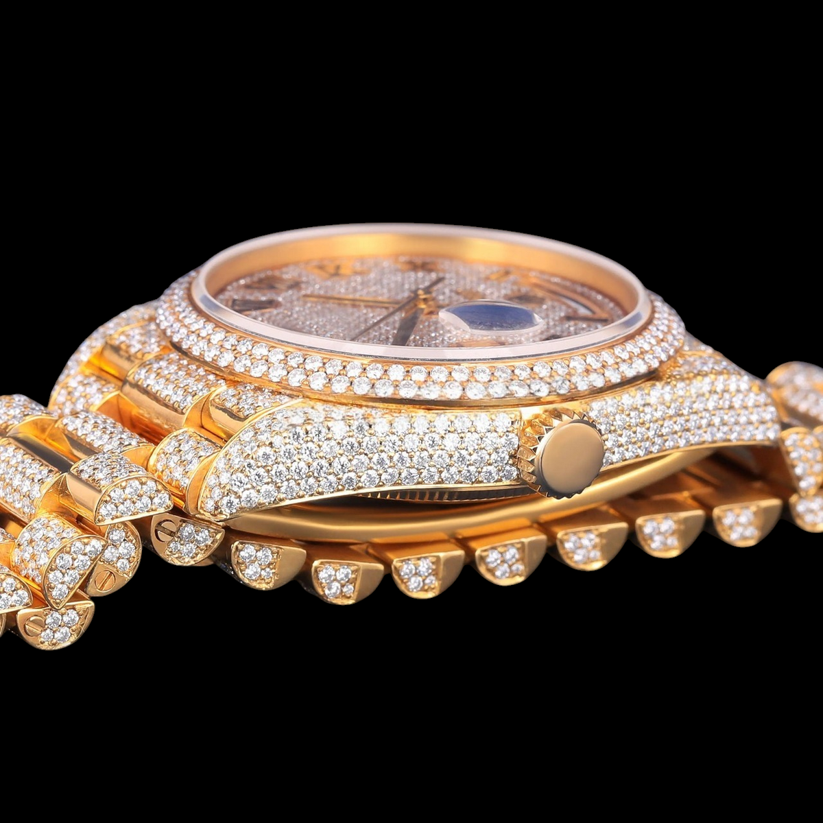 Luxury Gold Day-Date Moissanite Watch