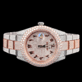 Luxury Two Tone Rose Gold Moissanite Automatic Watch VVS1 D Color