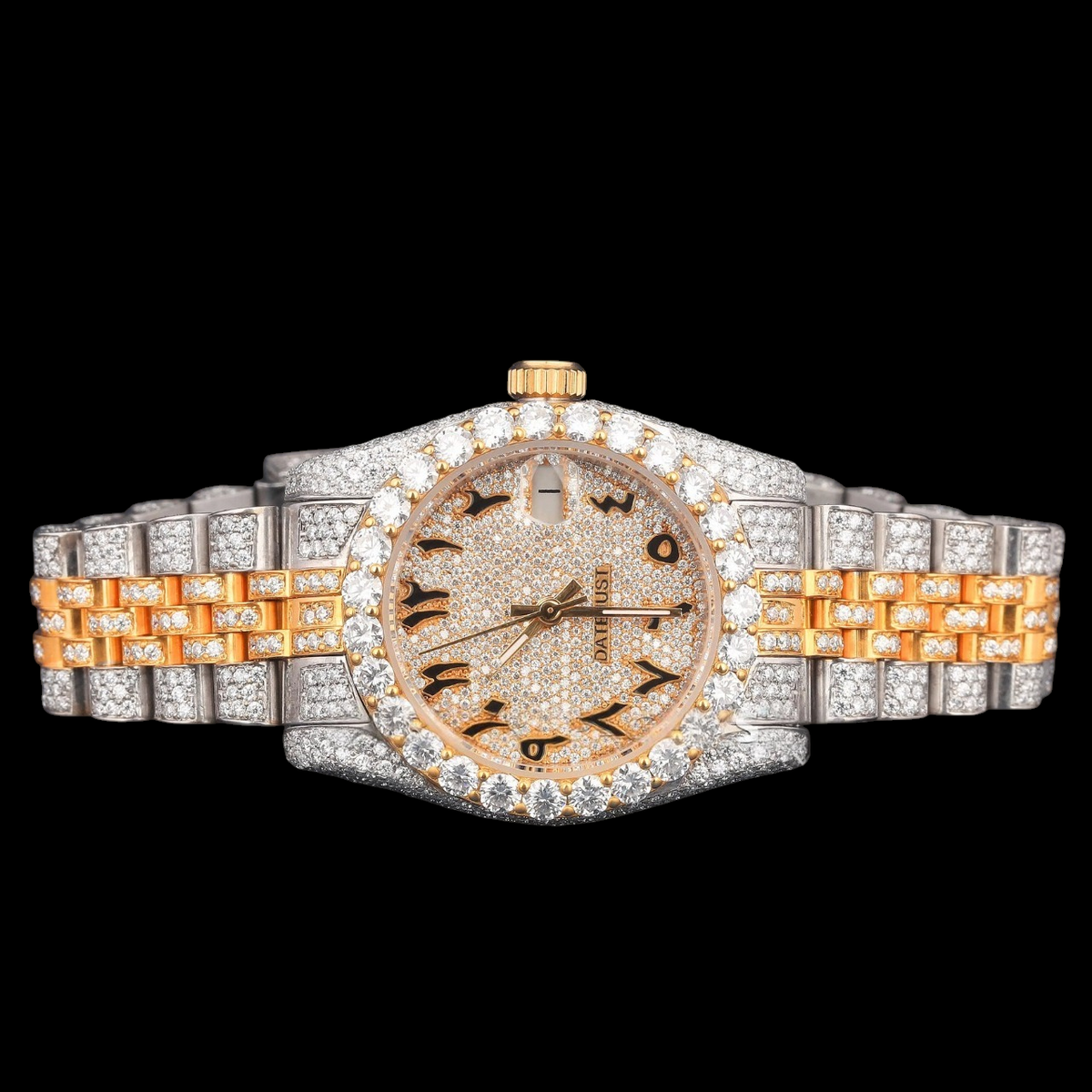 VVS1 D Color Two Tone Moissanite Day Date Automatic Watch