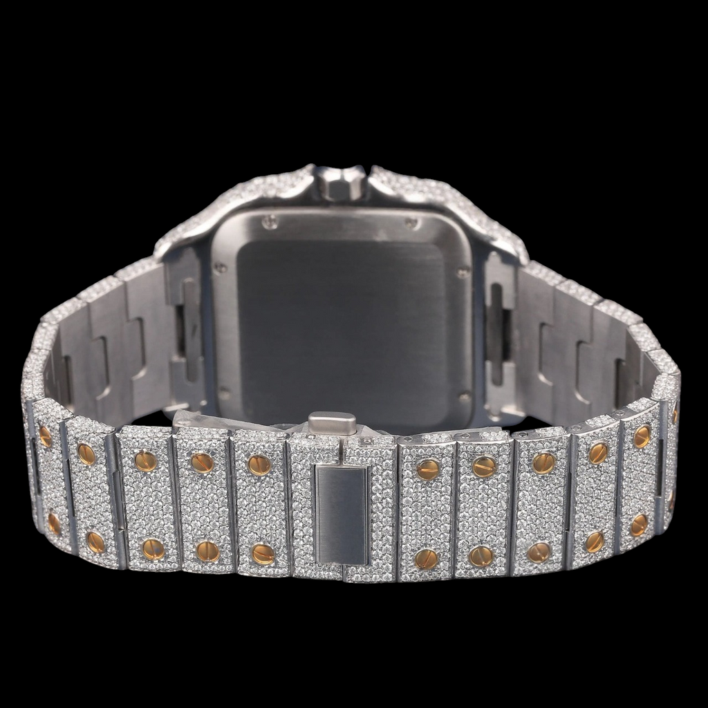VVS1 D Color Two Tone Square Moissanite Automatic Watch