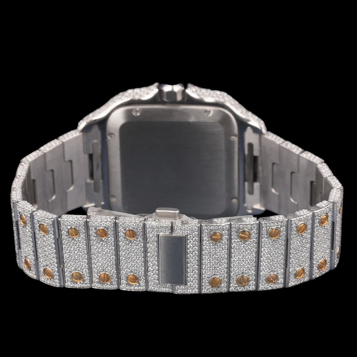 VVS1 D Color Two Tone Square Moissanite Automatic Watch