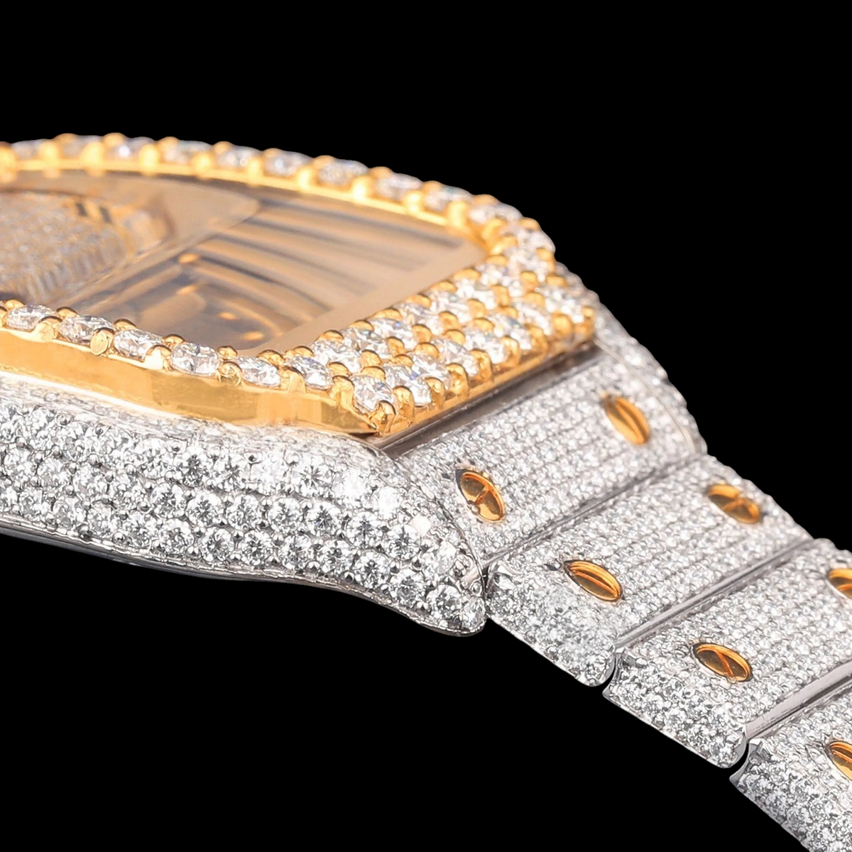 VVS1 D Color Two Tone Square Moissanite Automatic Watch