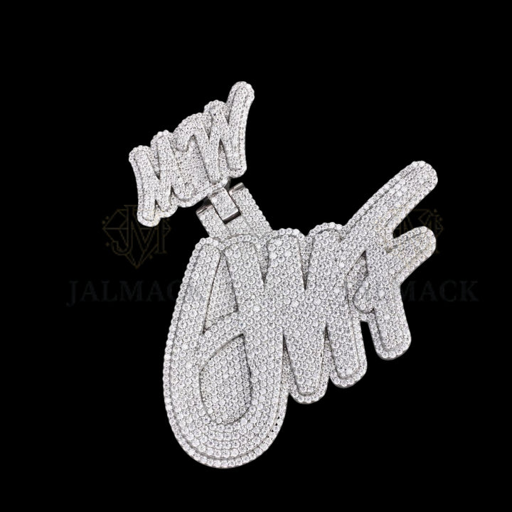 MNY JUNK Moissanite Word Pendant VVS1 D Color Fully Iced Out
