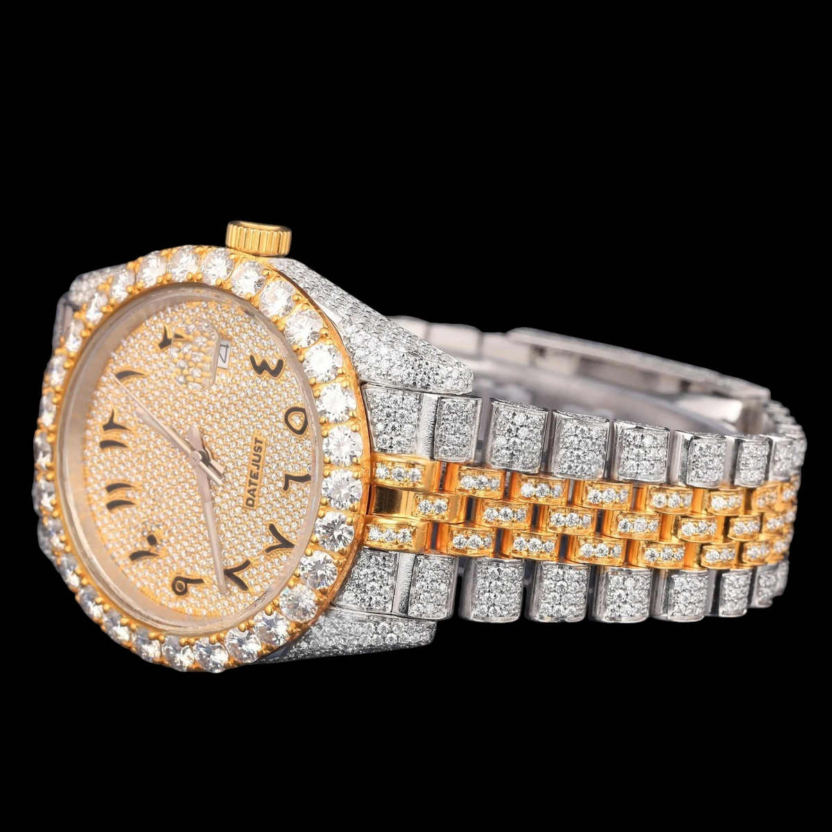 VVS1 D Color Moissanite Two Tone Diamond Automatic Watch