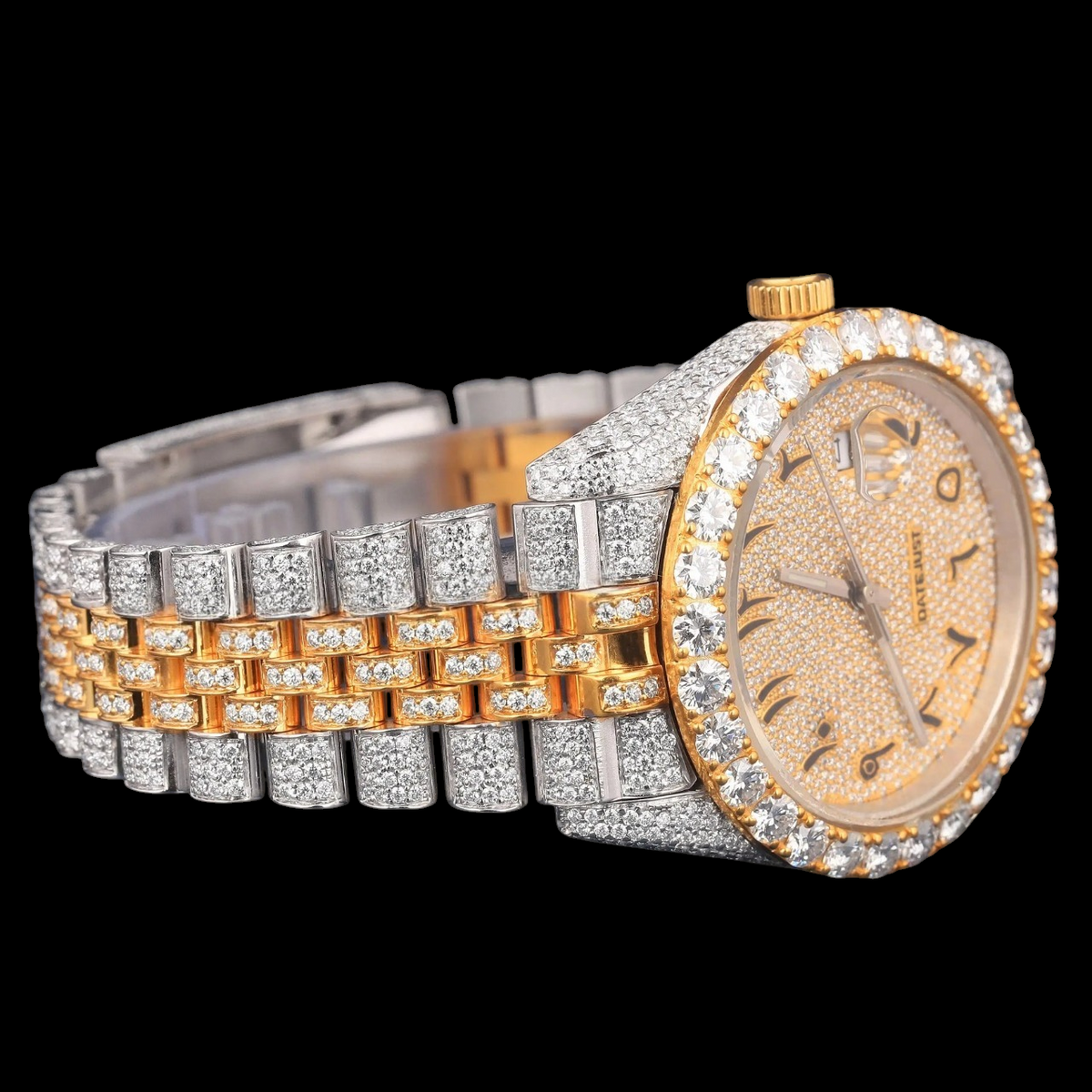 VVS1 D Color Moissanite Two Tone Diamond Automatic Watch