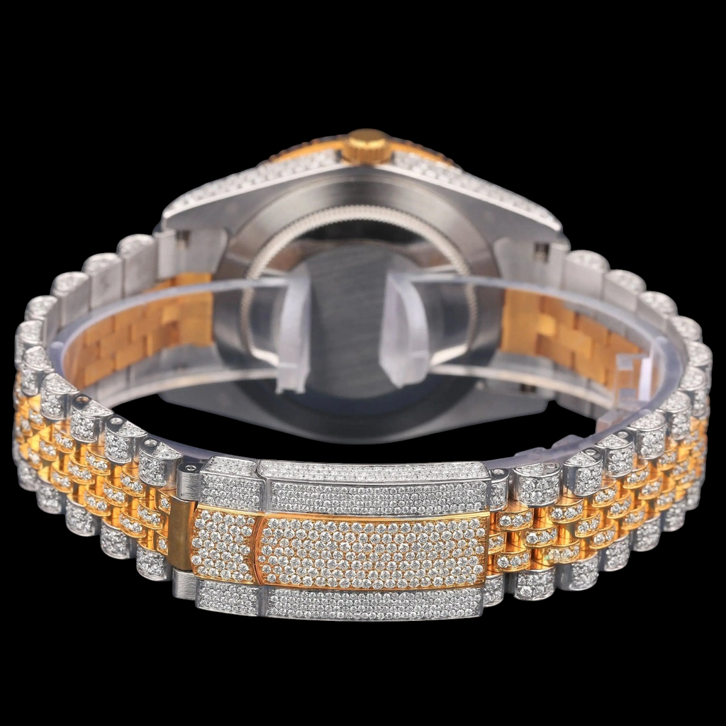 VVS1 D Color Moissanite Two Tone Diamond Automatic Watch