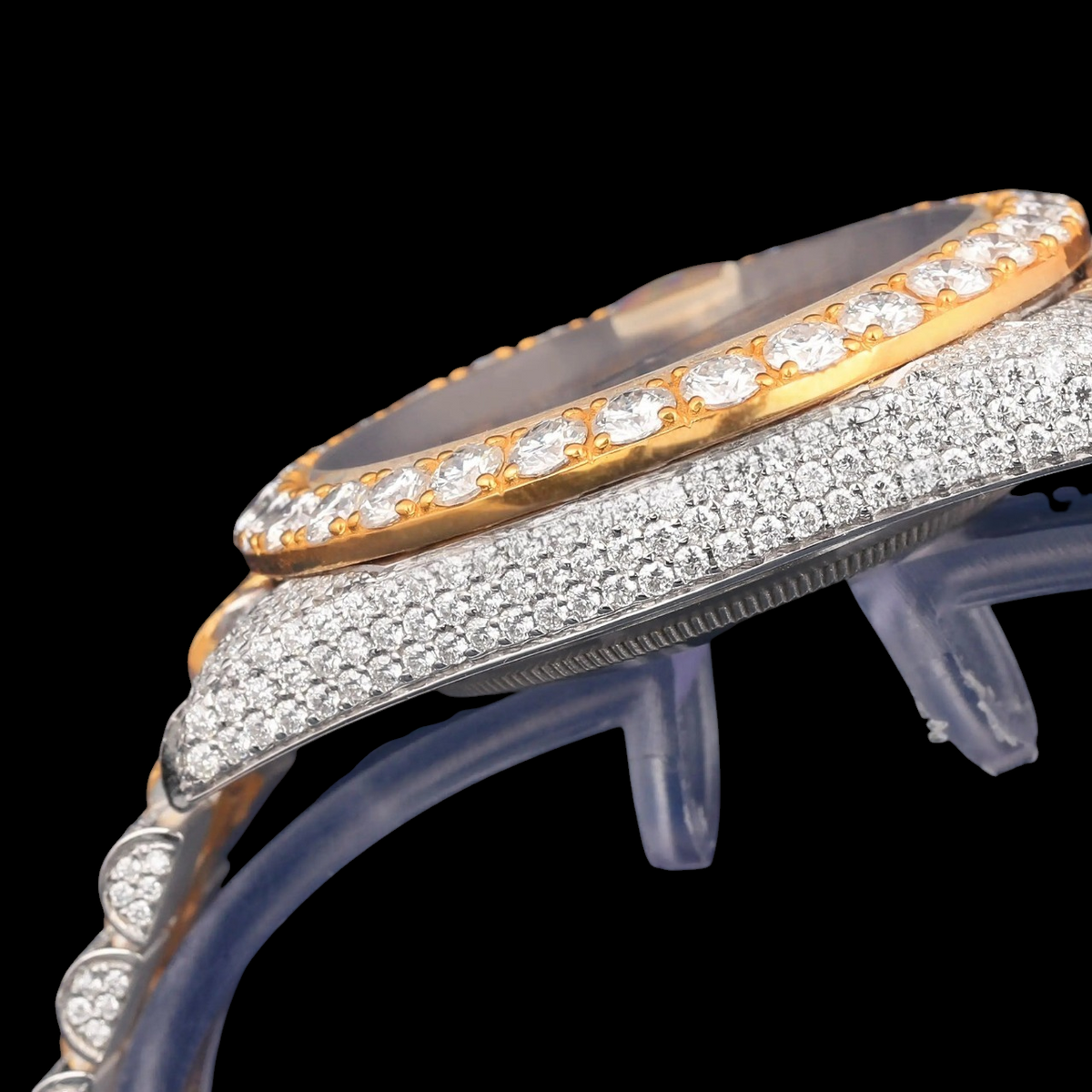 VVS1 D Color Moissanite Two Tone Diamond Automatic Watch