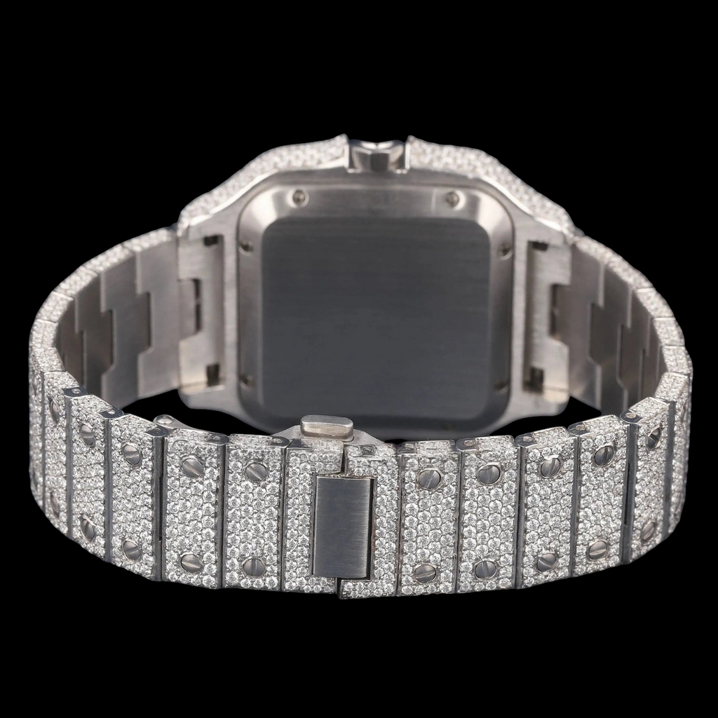 Arabic Dial VVS1 D Color Moissanite Diamond Square Automatic Watch