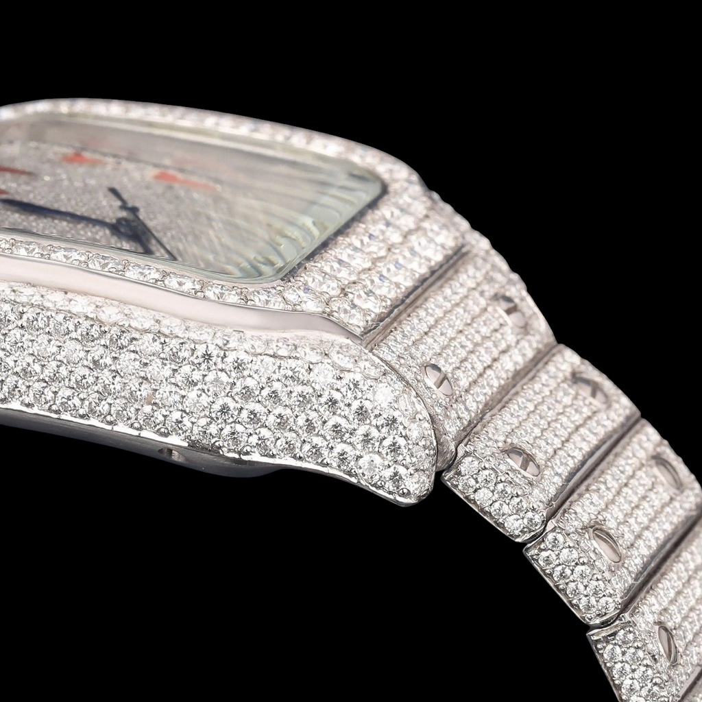 Arabic Dial VVS1 D Color Moissanite Diamond Square Automatic Watch