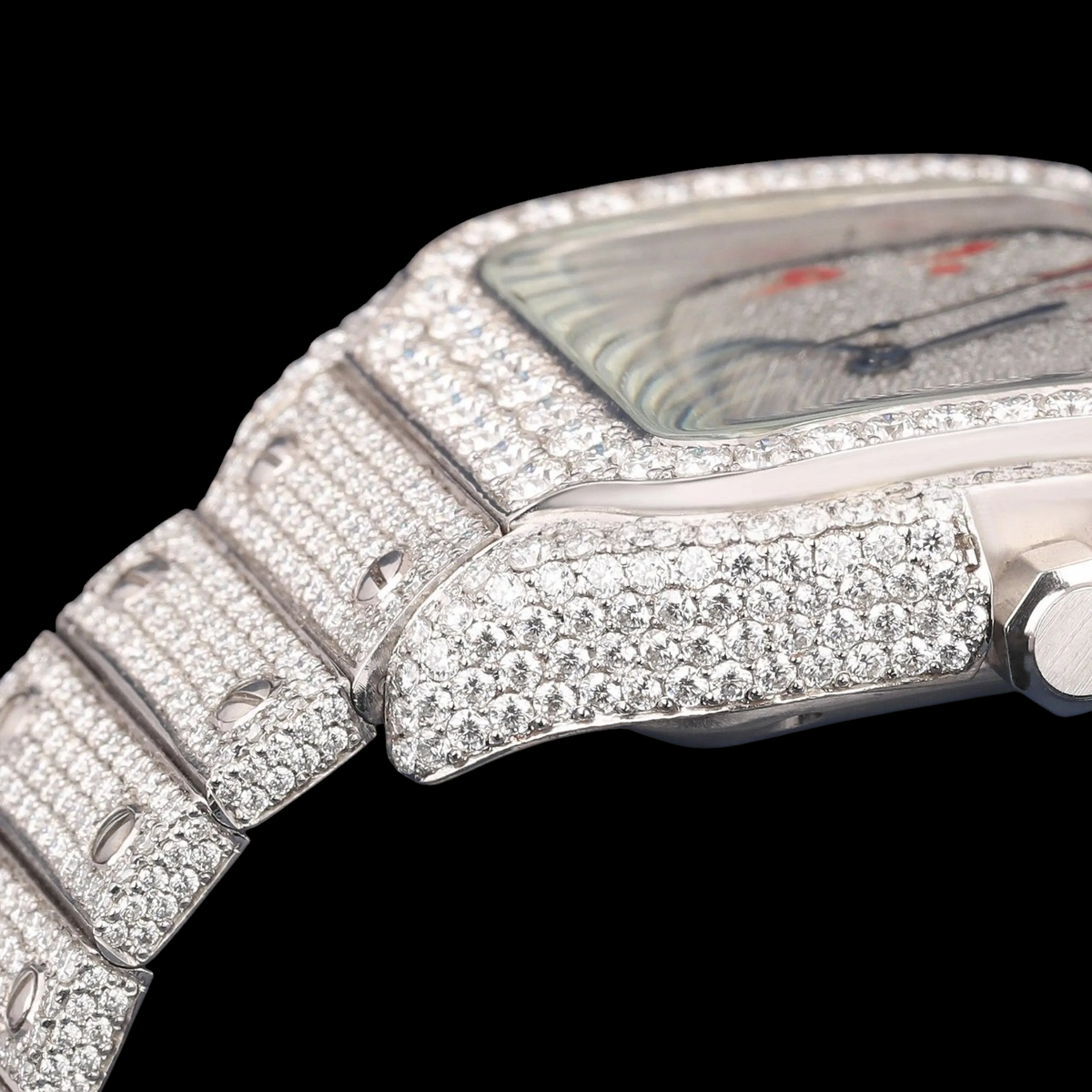 Arabic Dial VVS1 D Color Moissanite Diamond Square Automatic Watch