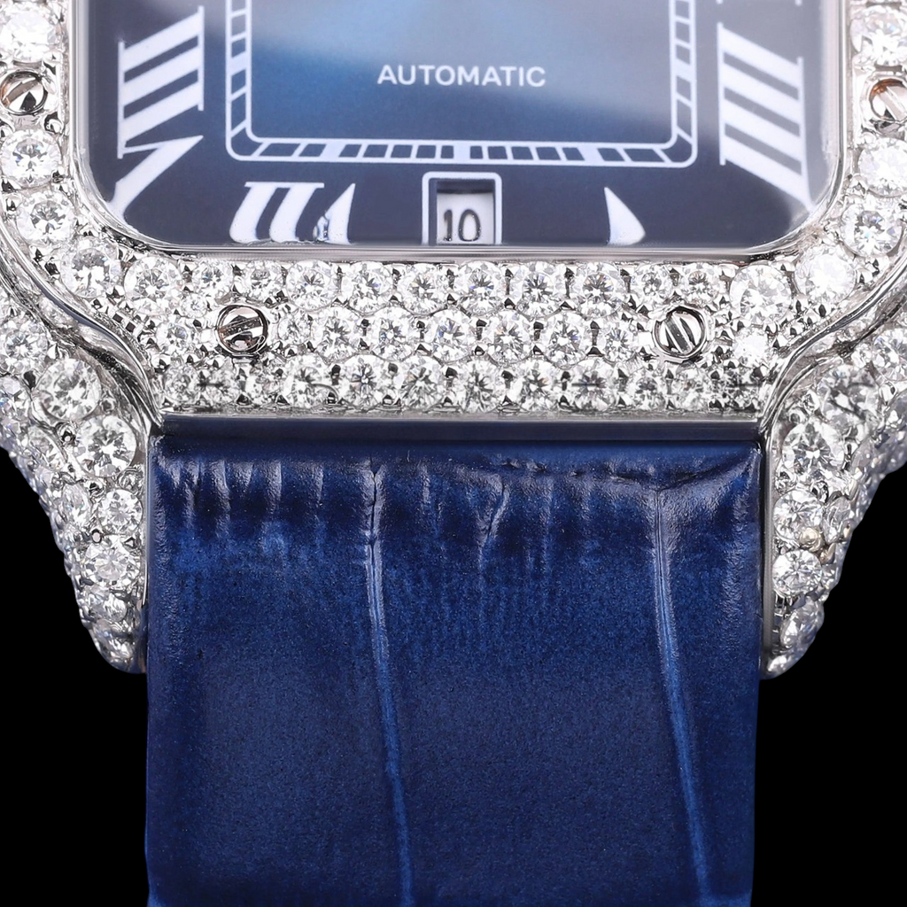 Royal Blue Dial VVS Moissanite Luxury Automatic Watch
