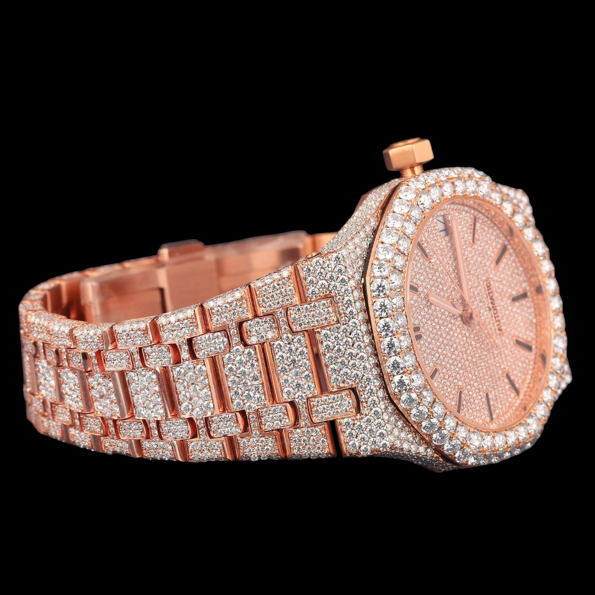 Rose Gold Moissanite Diamond Watch